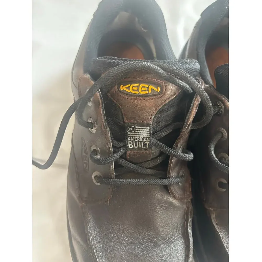 EUC KEEN genuine leather, brown lace-up Anchor Park Low, waterproof, size 11